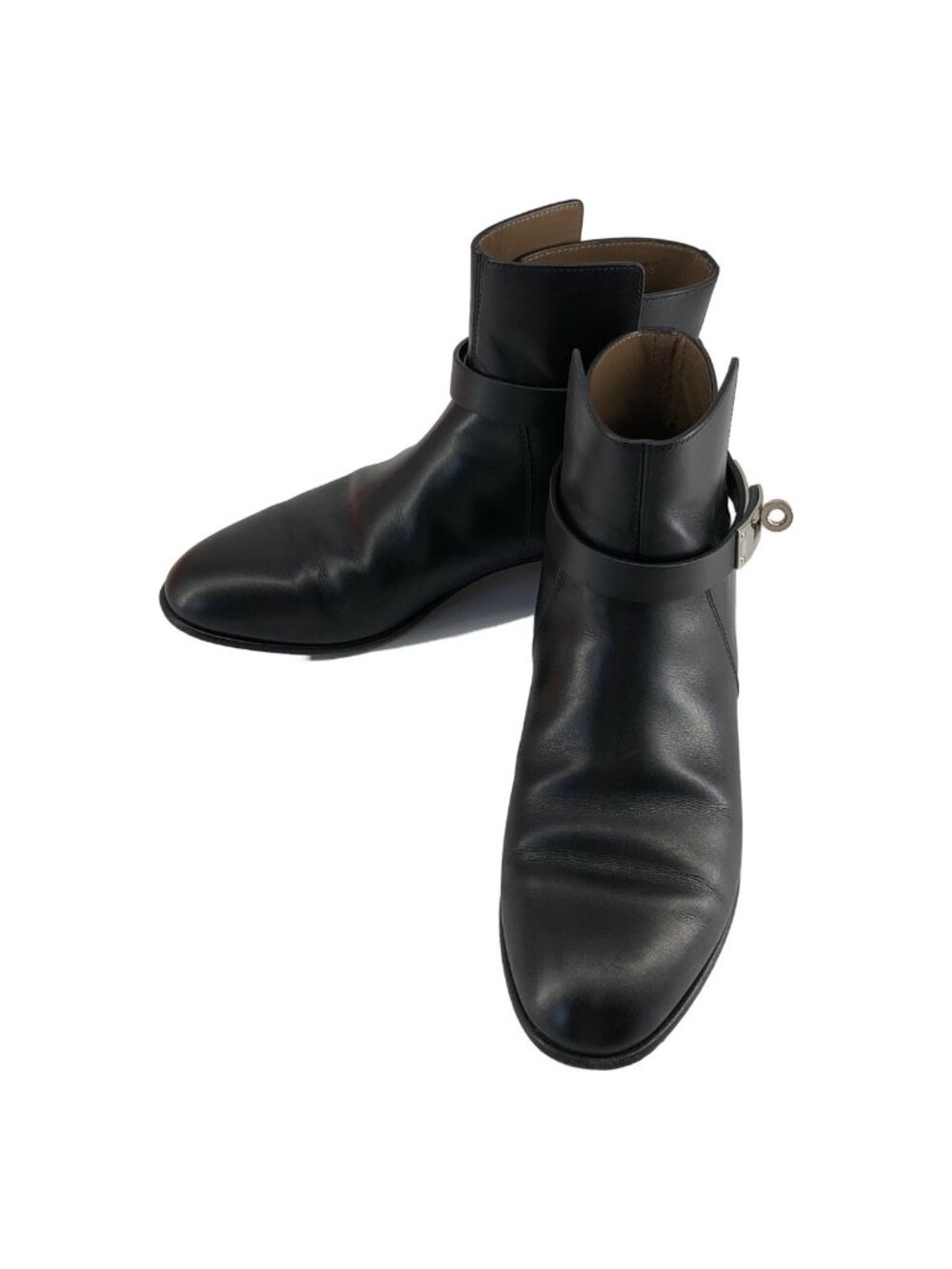 Hermes Neo Kelly Ankle Short Boots 37 Black Silver